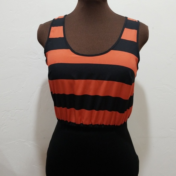 Light orange and black striped dress XXI